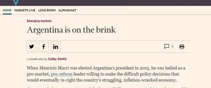 Jueves Negro: “La Argentina está al borde”, según el Financial Times