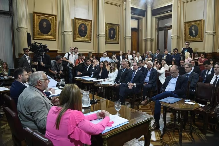 Los senadores en el plenario donde se pospuso el dictamen de Boleta Única de Papel