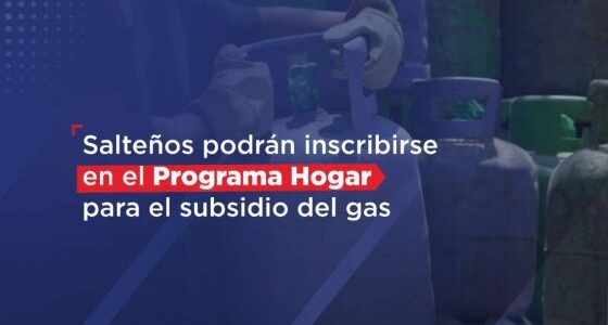 Salteños pueden inscribirse en el Programa Hogar para el subsidio del gas