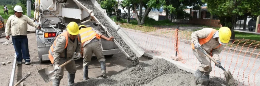 Ejecutaron obras de hormigonado en la Av. Héroes de la Patria