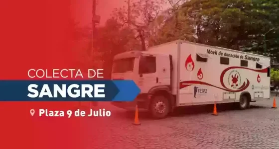 Se colectará sangre de cualquier grupo y factor en la plaza 9 de Julio