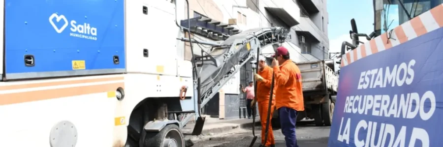 Verano en obra: avanzan los trabajos de repavimentación en la calle 20 de Febrero