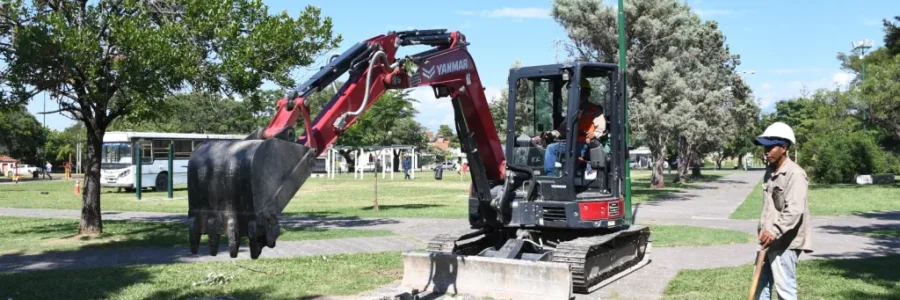 Comenzaron las obras de recuperación en la plaza de los Deportes